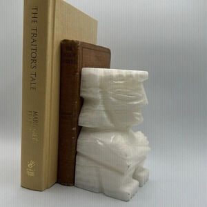Vintage Onyx Marble Carved Aztec Stone Bookend